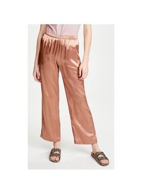 Enza Costa Satin Style Lounge Pant in Bronze XS/0